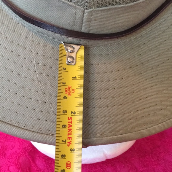 DPC Dorfman Pacific Co vented wide brim hat Small safari sun cap strap khaki - Picture 5 of 10